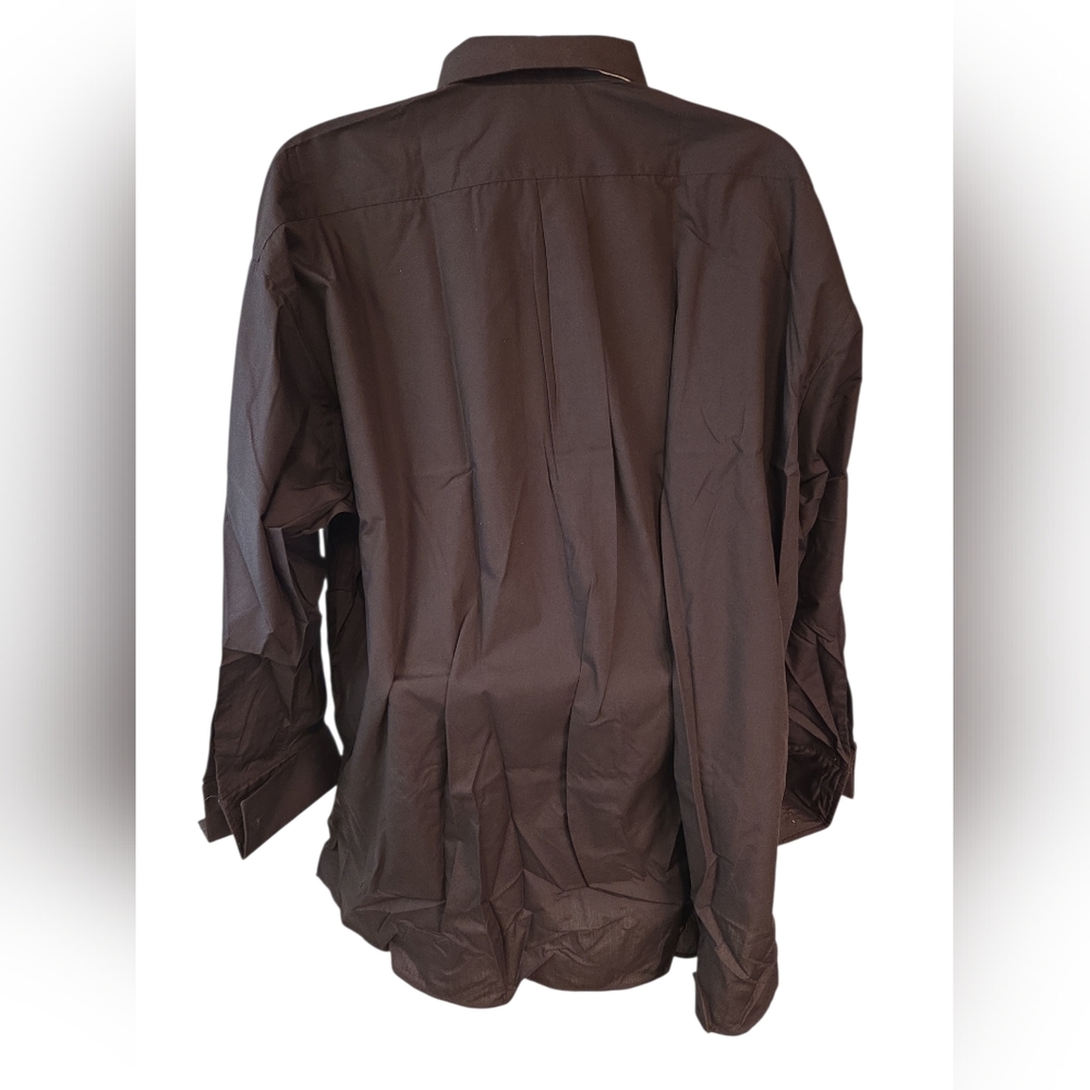 Pascal Morabito Men's Dark Brown Button Down Shirt Size 20 34/35 - Picture 3 of 3